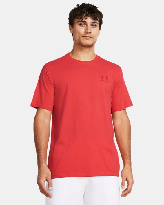 Men's UA Sportstyle Left Chest Short Sleeve Shirt in Red image number 0